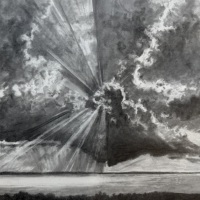 Rain Cloud with Crepuscular Rays