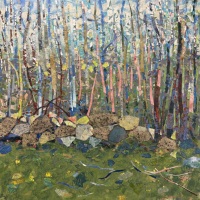 Stone Wall in Spring