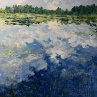 Pond / Partly Cloudy